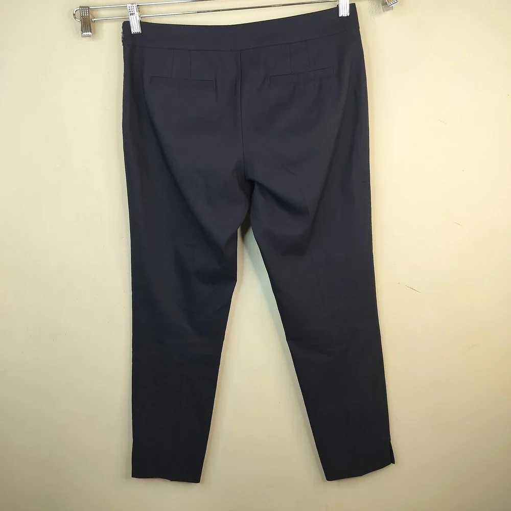 Tory Burch Ankle Pants 6 Womens Career Office Cotton Stretch Navy Blue